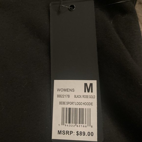 bebe Sport Hoodie with Rose Gold Logo - Picture 2 of 3